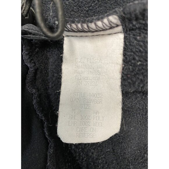 VTG CC Filson Navy Blue Wool Lined Full Zip Collarless Jacket Inner Pocket M USA - Picture 5 of 10